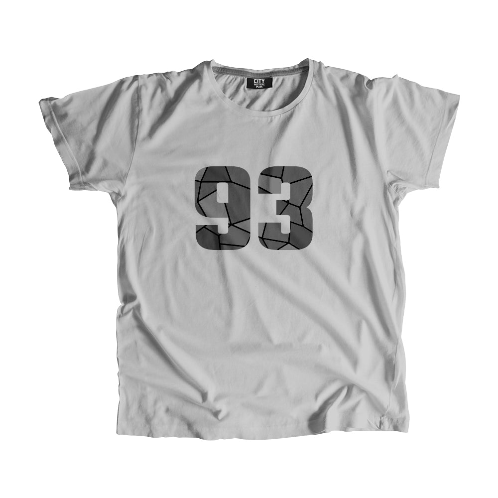 93 Number Men Unisex T-Shirt  (Melange Grey)| Classic Numeric Graphic Tee