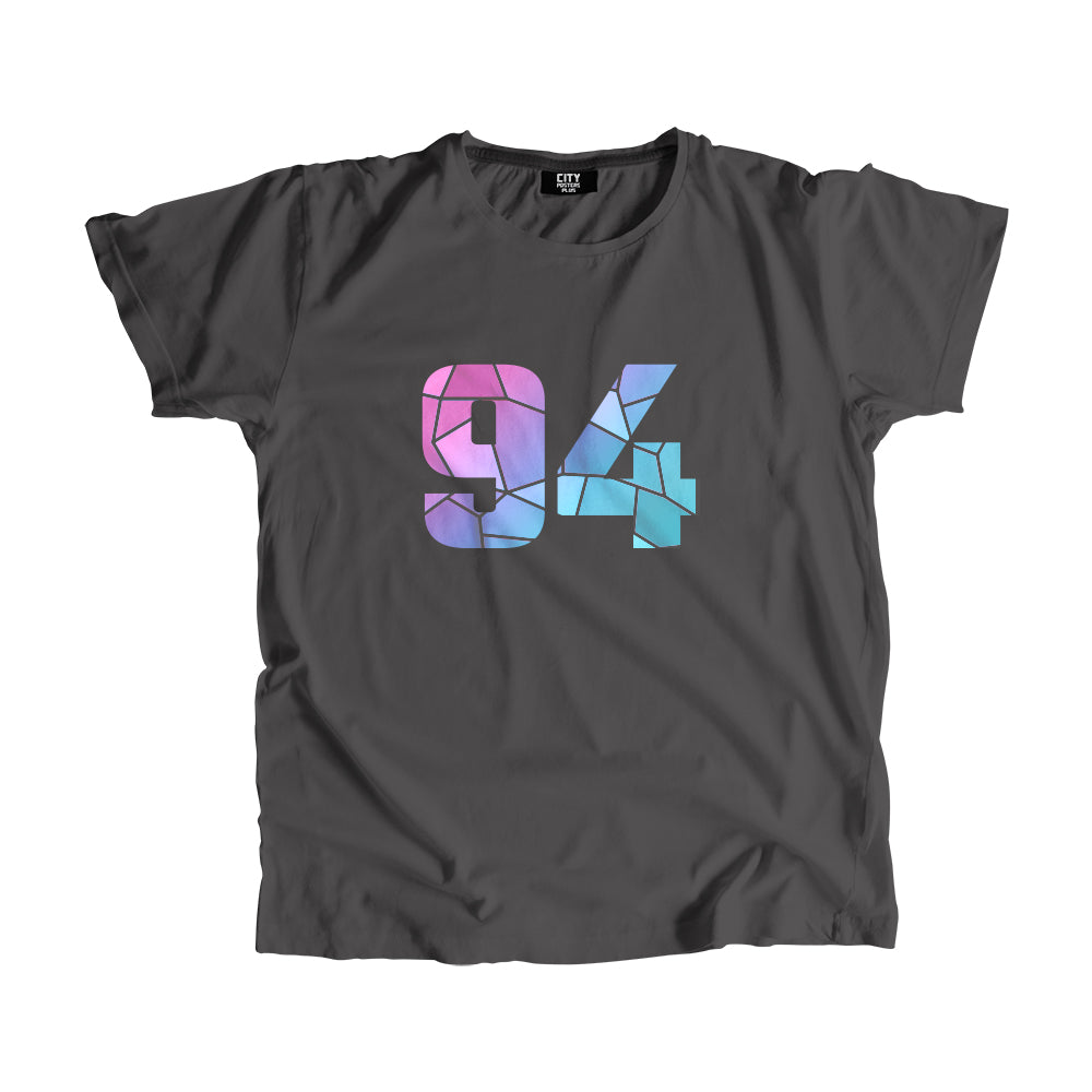 94 Number Men Unisex T-Shirt  (Charcoal Grey)| Classic Numeric Graphic Tee