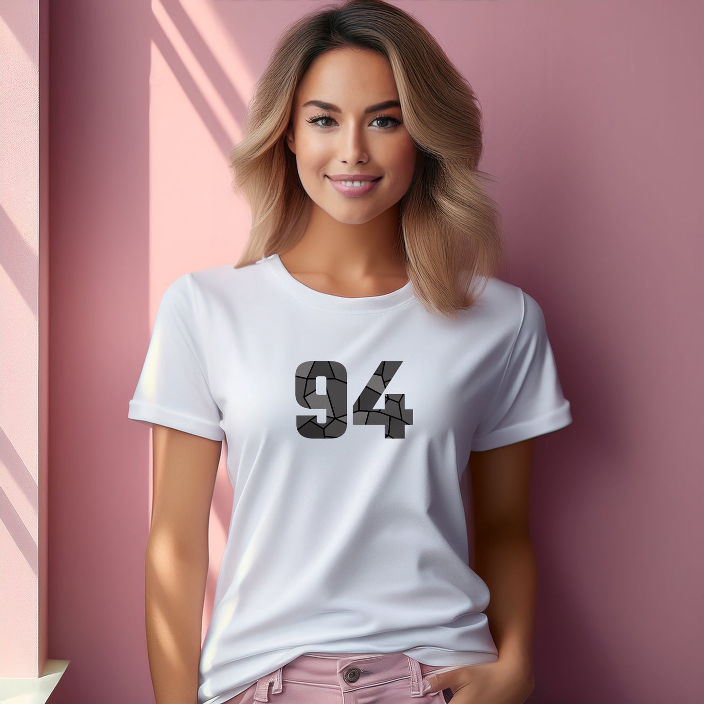 94 Number Women T-Shirt (White) | Stylish Numeric Graphic Tee