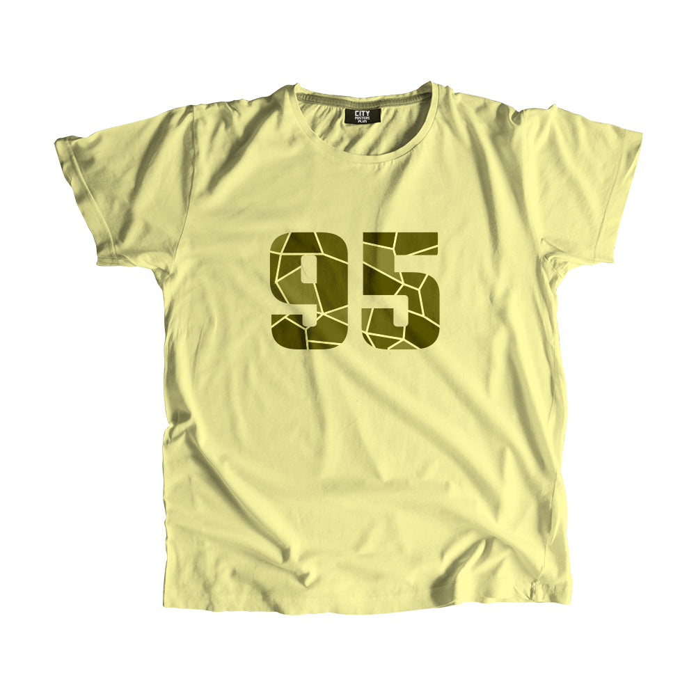 95 Number Men Unisex T-Shirt  (Butter Yellow)| Classic Numeric Graphic Tee