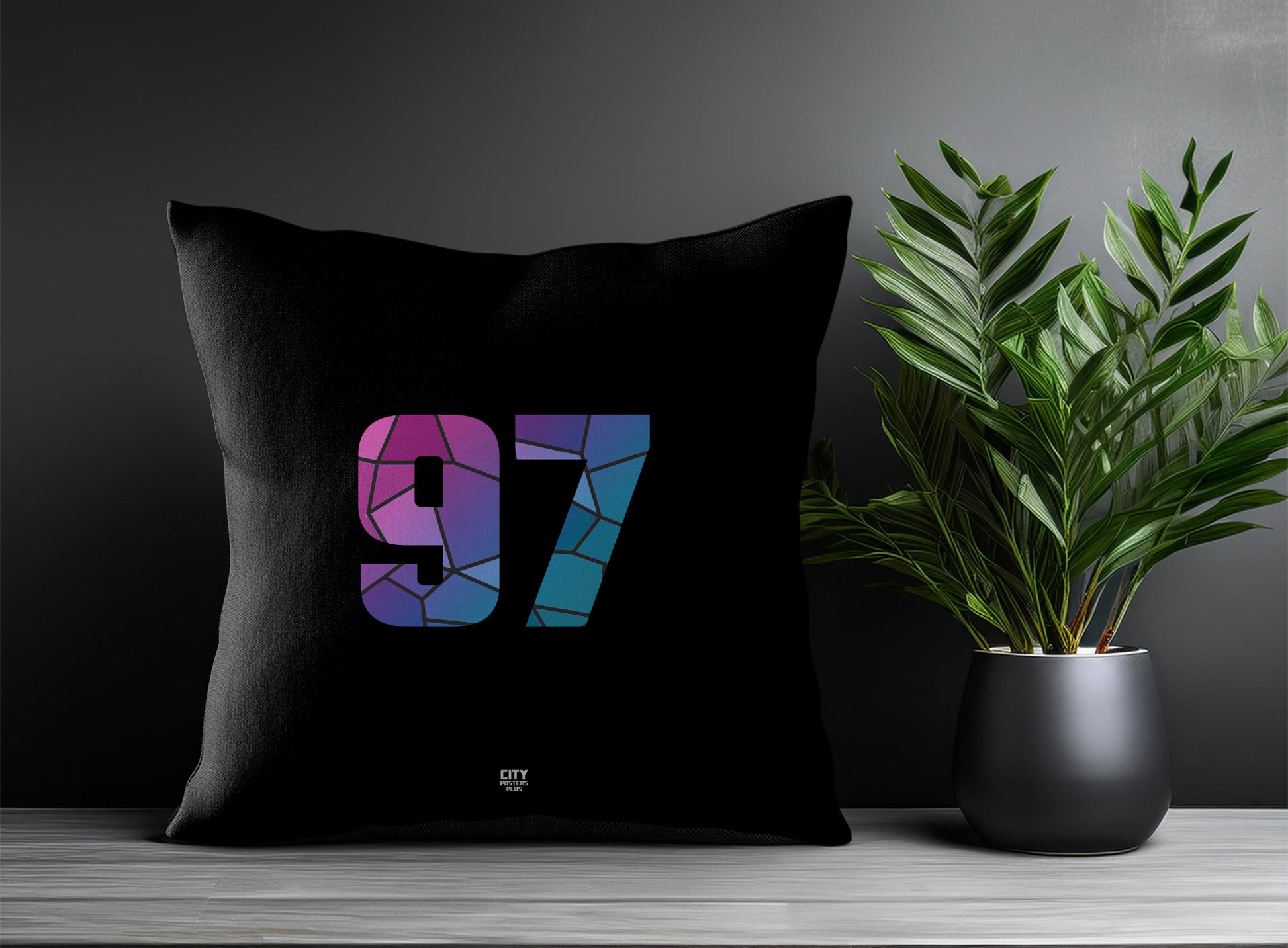 97 Number Square & Rectangle Pillow Cases | Print Deliver Plus by City Posters Plus