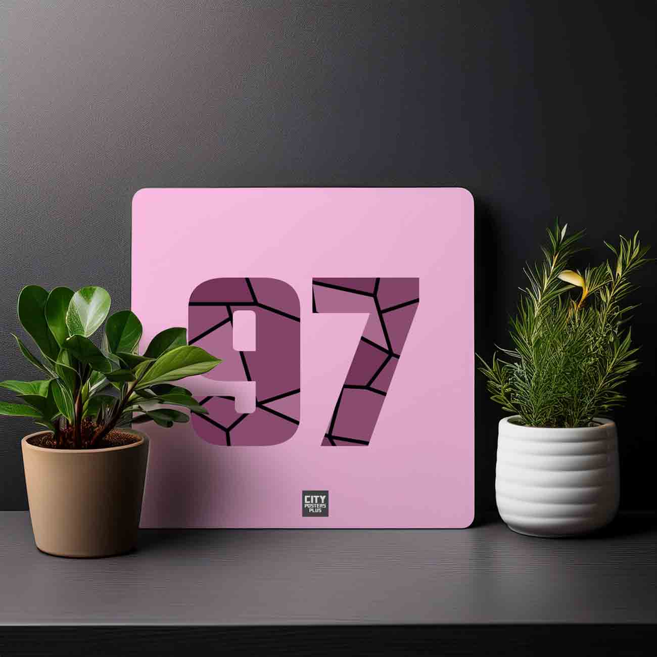 97 Number Mousepad (Light Pink)