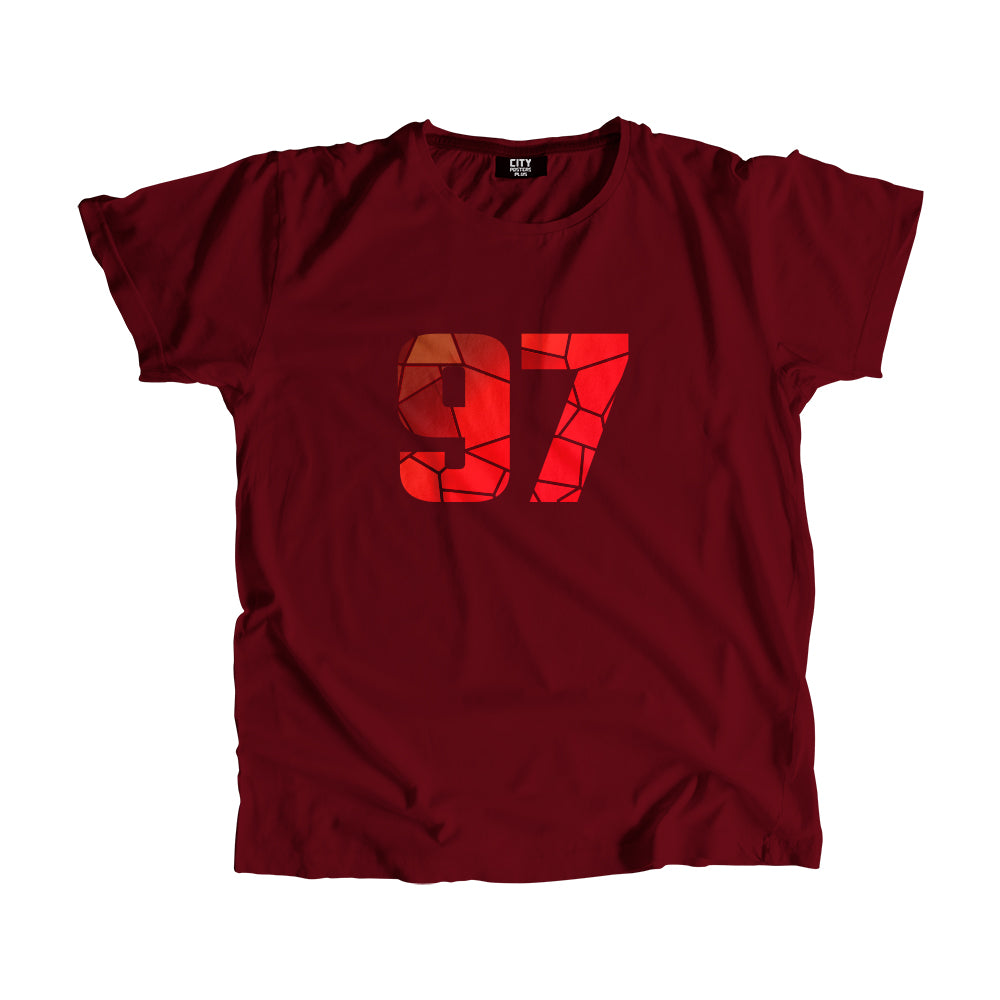 97 Number Men Unisex T-Shirt  (Maroon)| Classic Numeric Graphic Tee