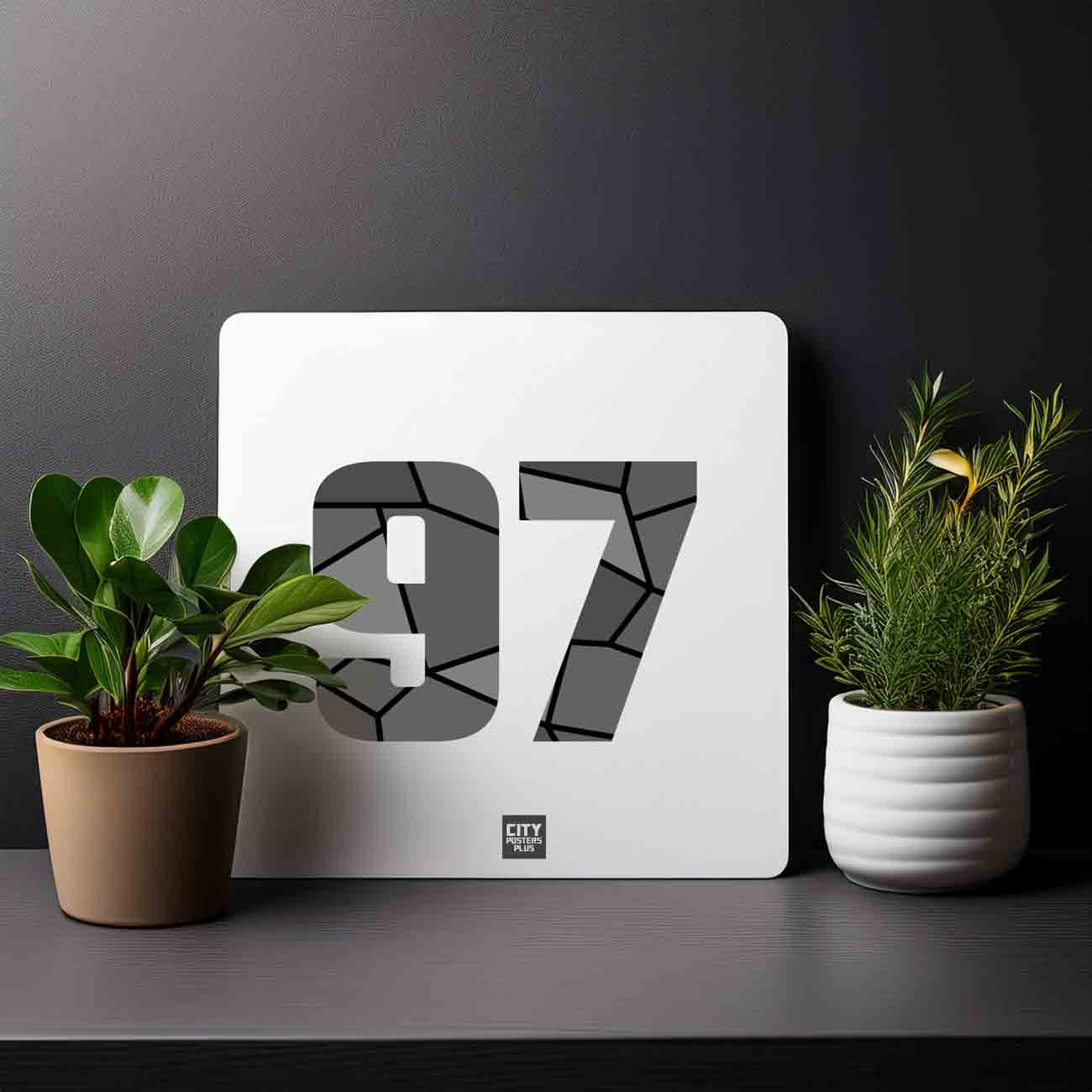 97 Number Mousepad (White)