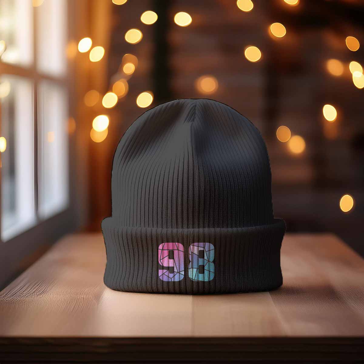 98 Number Cuffed Beanie (Dark Grey)
