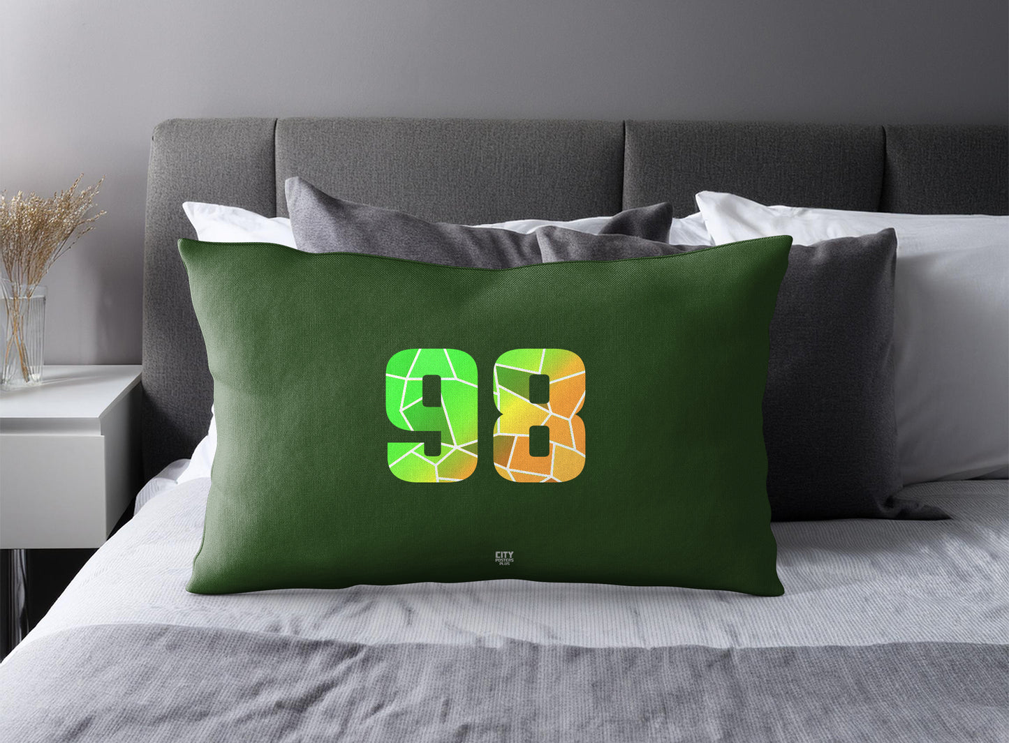 98 Number Square & Rectangle Pillow Cases | Modern Numeric Throw Pillow Covers | Print Deliver Plus by City Posters Plus