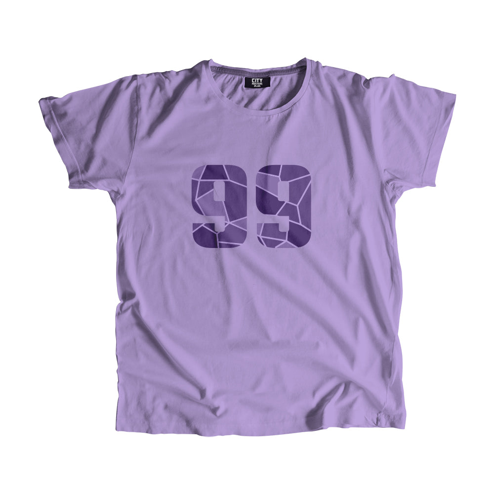 99 Number Men Unisex T-Shirt  (Iris Lavender)| Classic Numeric Graphic Tee