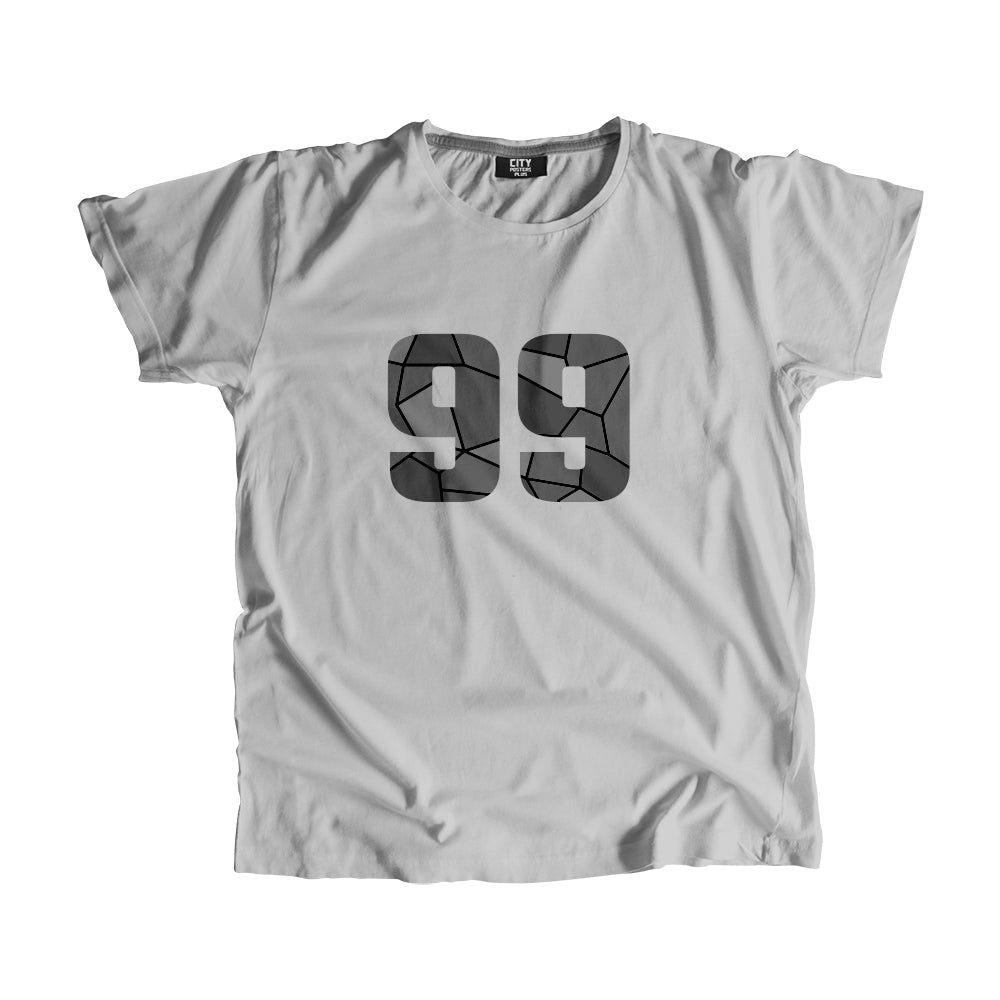 99 Number Men Unisex T-Shirt  (Melange Grey)| Classic Numeric Graphic Tee