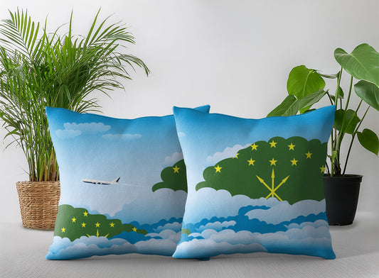 Adygea World Airplane Day Clouds Square & Rectangle Pillow Cases | Aviation Decorative Pillow Covers