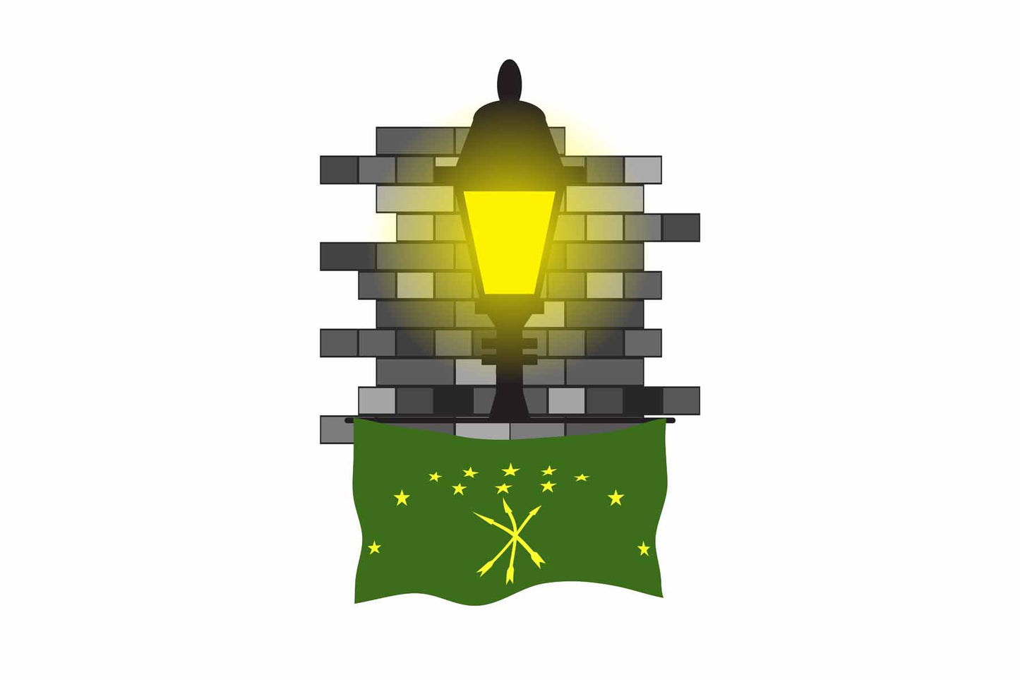 Adygea Street Lamp Bricks Fridge Magnet