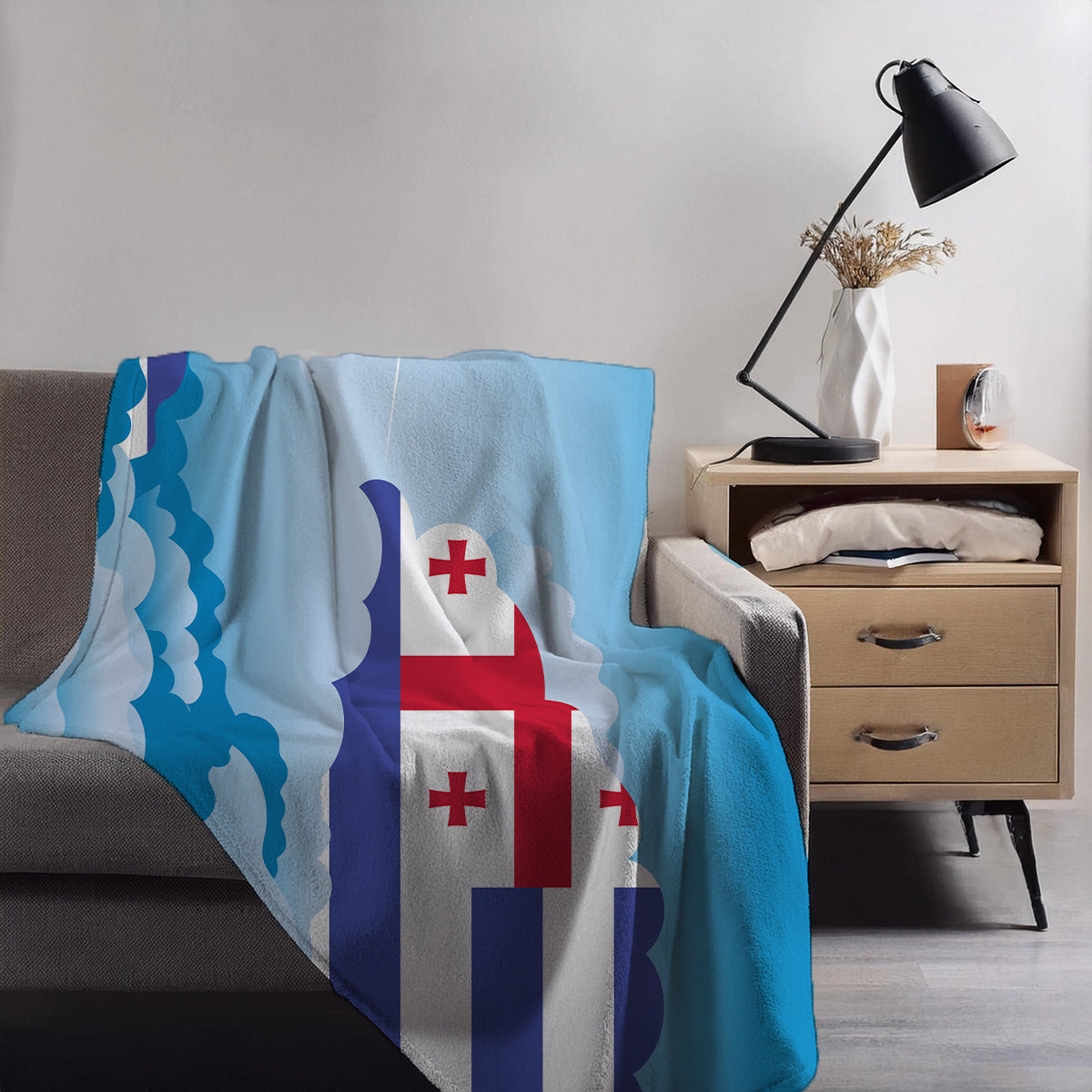 Ajaria Day Clouds Blankets & Throws | Soft Premium Blankets | City Posters Plus