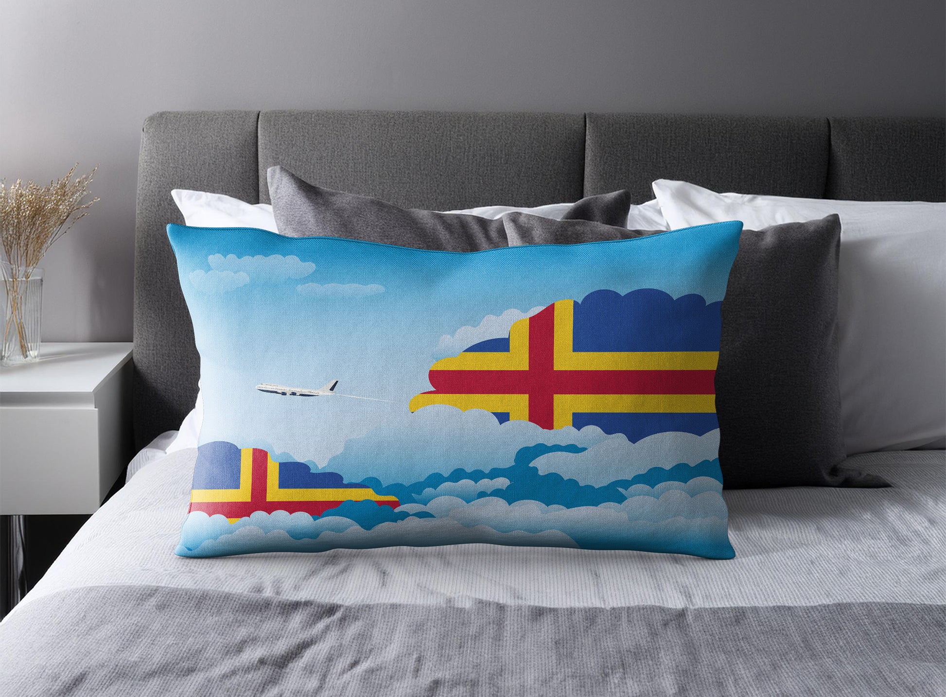 Aland World Airplane Day Clouds Square & Rectangle Pillow Cases | Aviation Decorative Pillow Covers