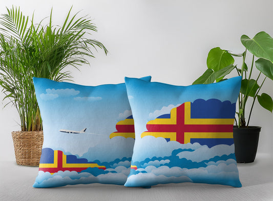 Aland World Airplane Day Clouds Square & Rectangle Pillow Cases | Aviation Decorative Pillow Covers