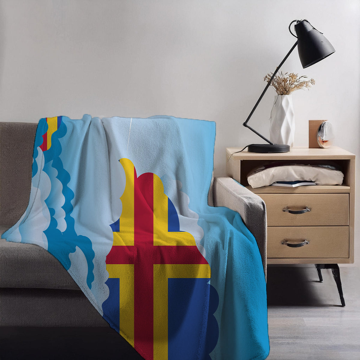 Aland Day Clouds Blankets & Throws | Soft Premium Blankets | City Posters Plus