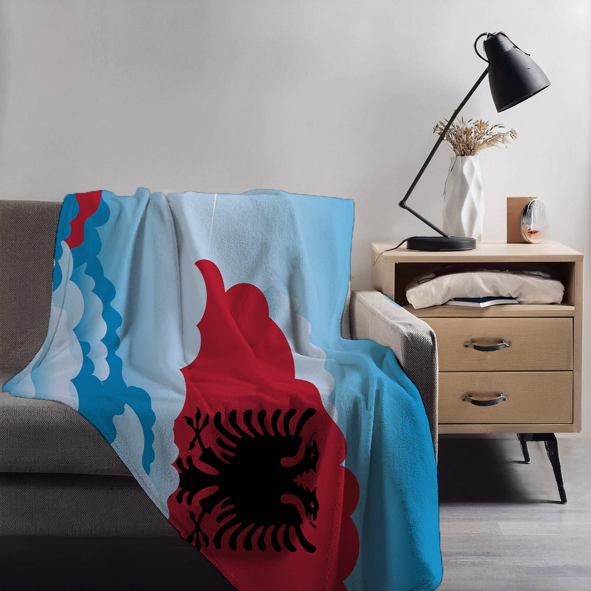 Albania Day Clouds Blankets & Throws | Soft Premium Blankets | City Posters Plus