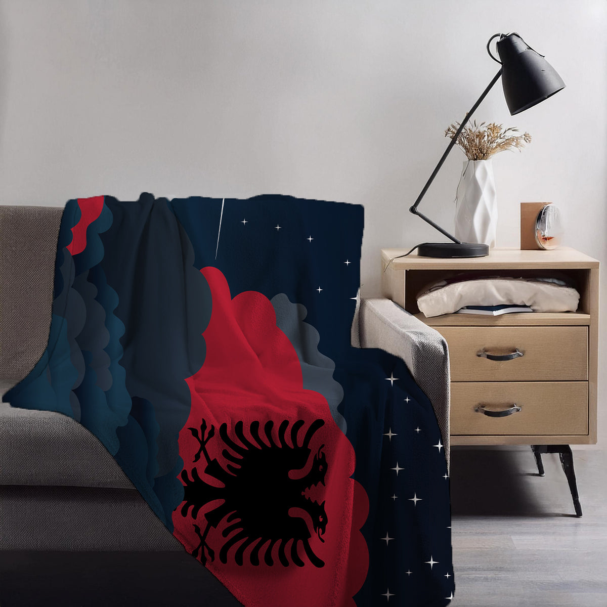 Albania Night Clouds Blankets & Throws | Premium Soft Blankets | City Posters Plus