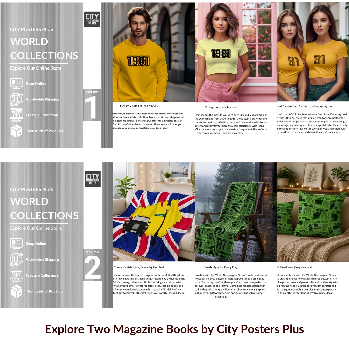 2 Magazine Books City Posters Plus | Explore Our Online Store | World Collections | Apparel, Posters, Home Décor & Gifts
