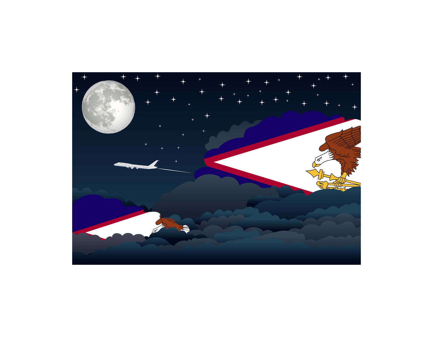 American Samoa Night Clouds Blankets & Throws | Premium Soft Blankets | City Posters Plus