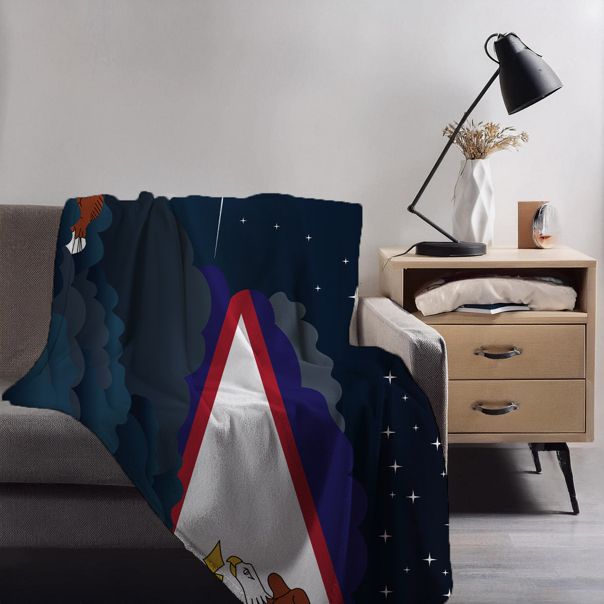 American Samoa Night Clouds Blankets & Throws | Premium Soft Blankets | City Posters Plus