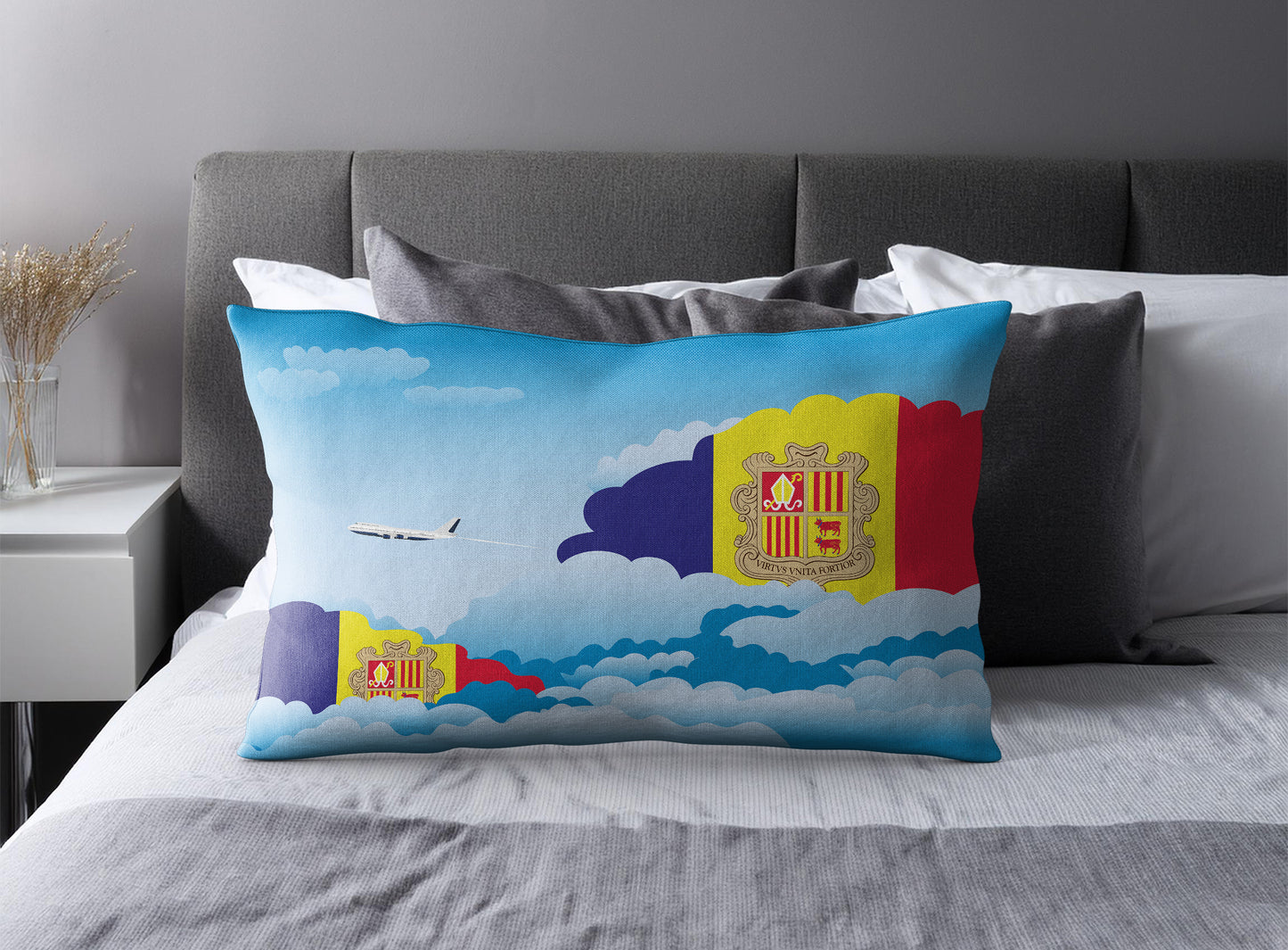 Andorra World Airplane Day Clouds Square & Rectangle Pillow Cases | Aviation Decorative Pillow Covers