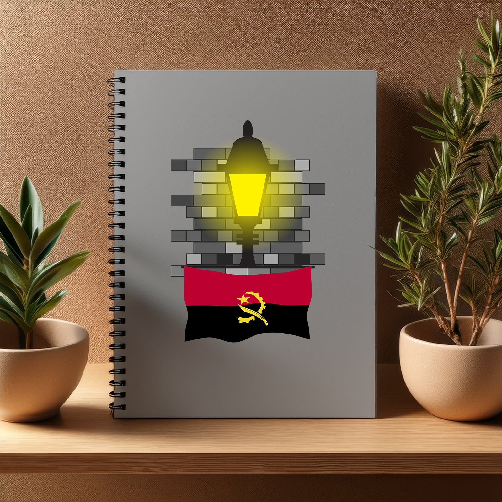 Angola  Street Lamp Bricks Notebook