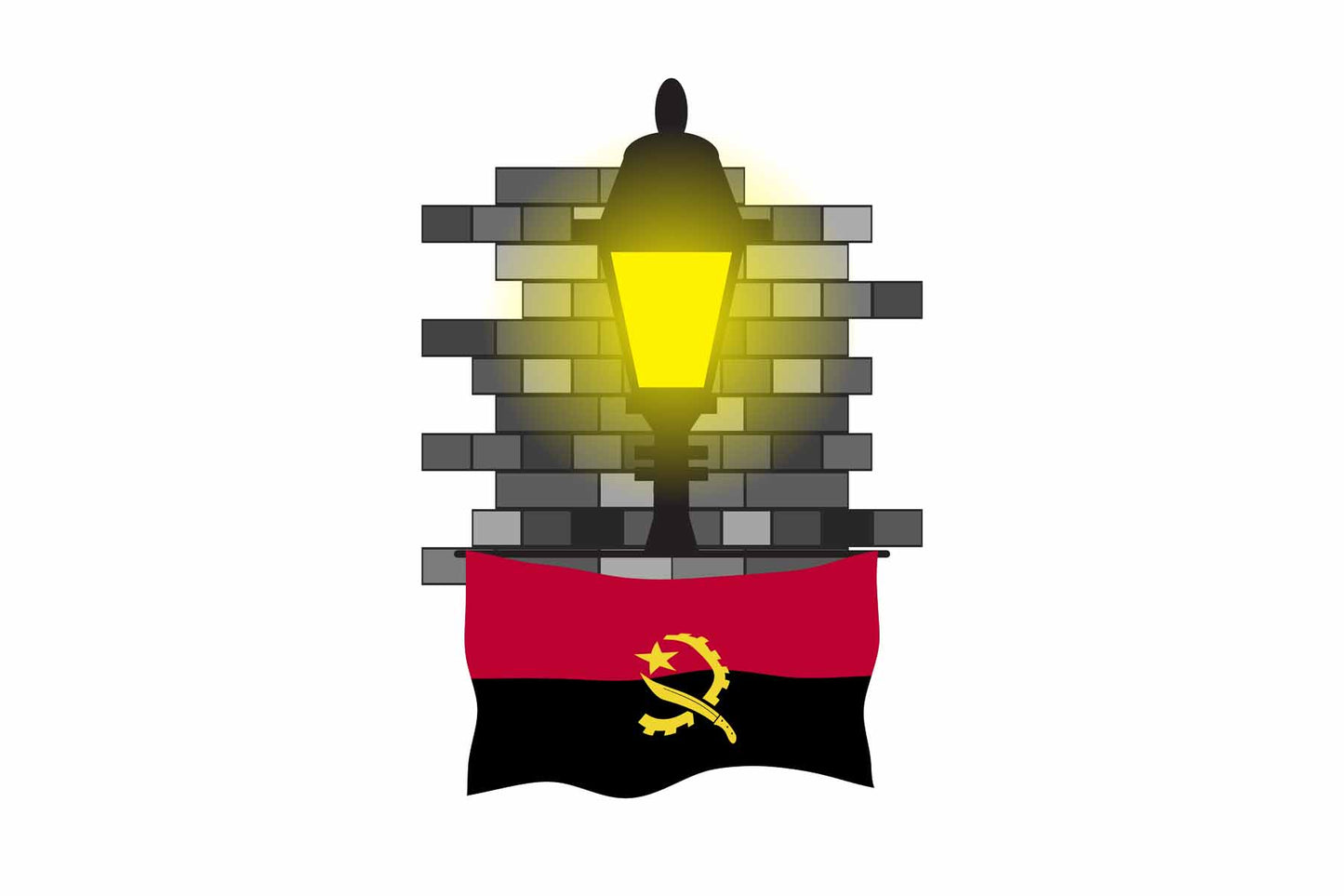Angola Street Lamp Bricks Fridge Magnet