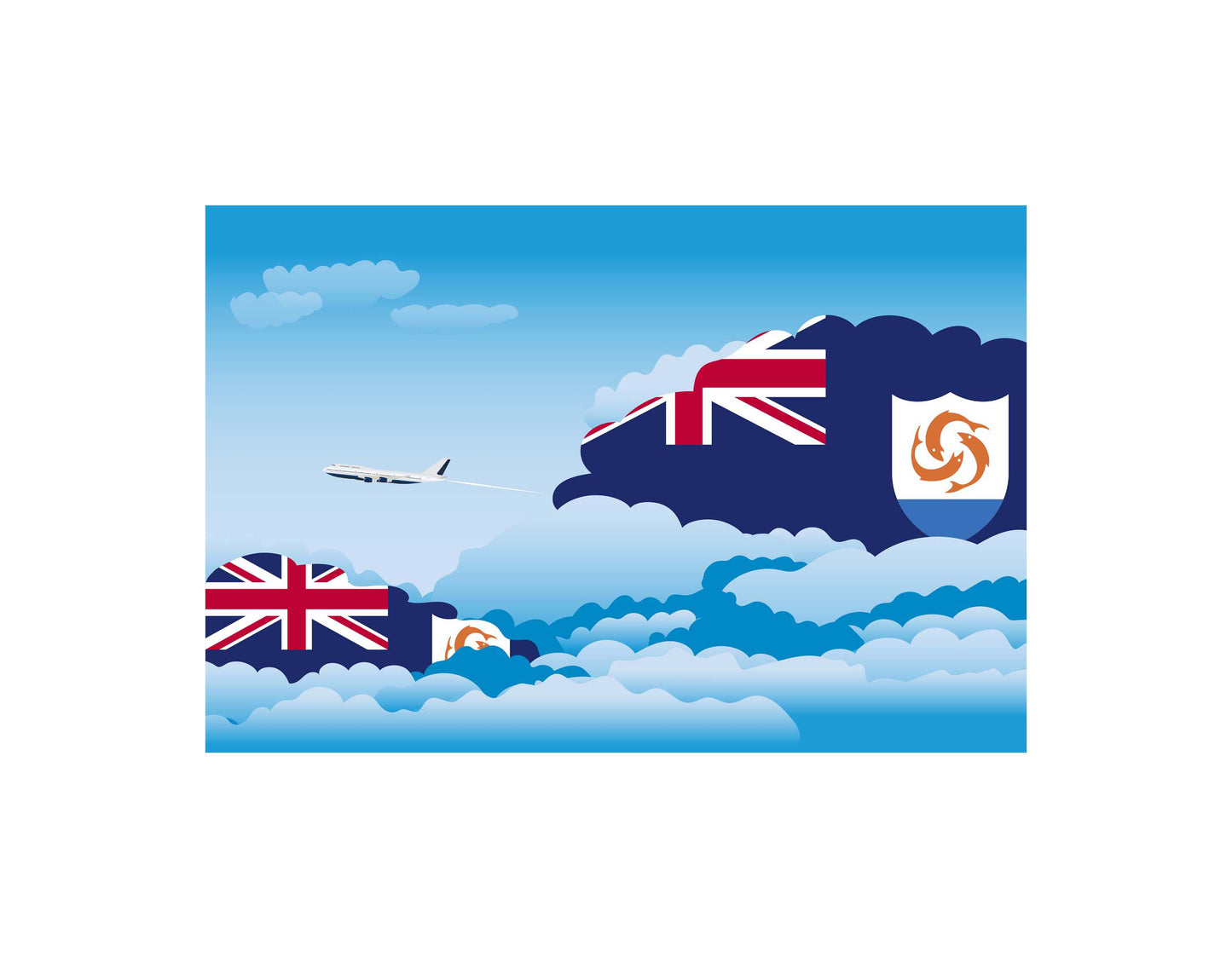 Anguilla Day Clouds Blankets & Throws | Soft Premium Blankets | City Posters Plus