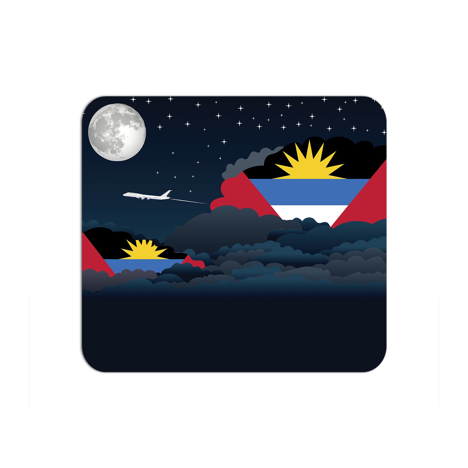 Antigua and Barbuda Airplane Airport Flight Night Clouds Mousepad 