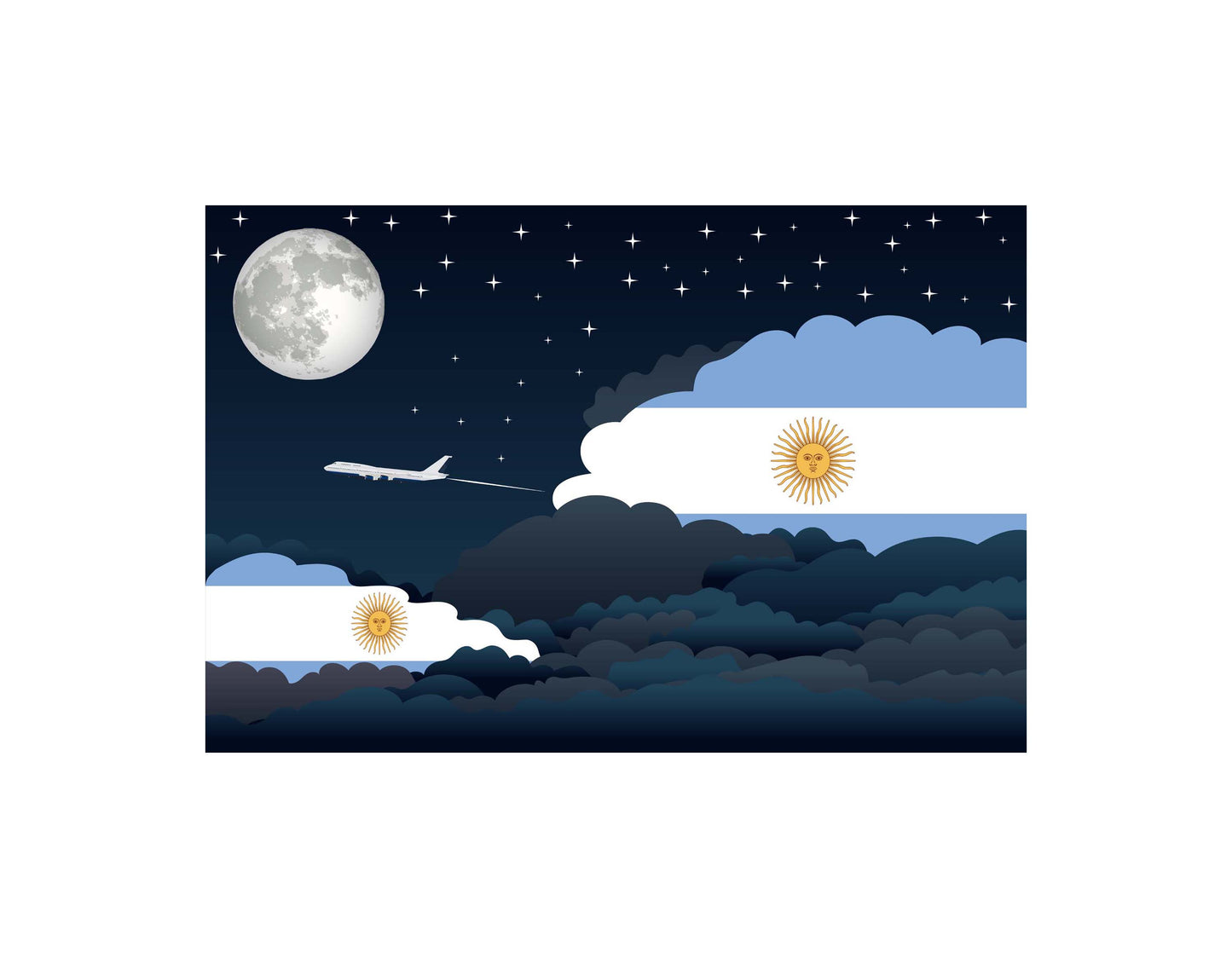 Argentina Night Clouds Blankets & Throws | Premium Soft Blankets | City Posters Plus