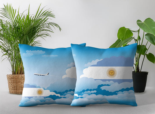 Argentina World Airplane Day Clouds Square & Rectangle Pillow Cases | Aviation Decorative Pillow Covers