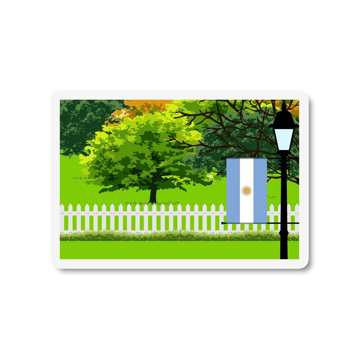Argentina Trees and Street Lamp Sticker