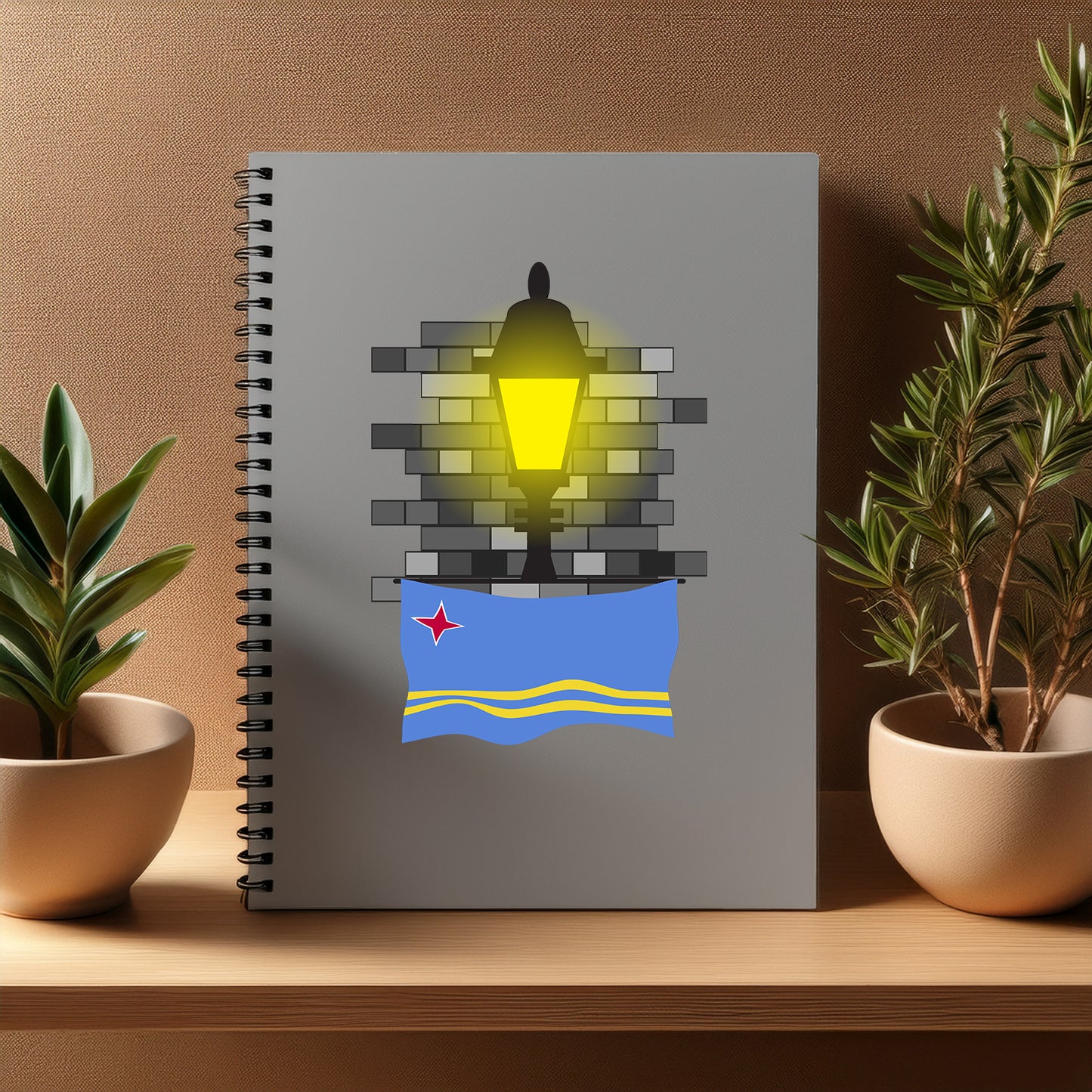 Aruba  Street Lamp Bricks Notebook