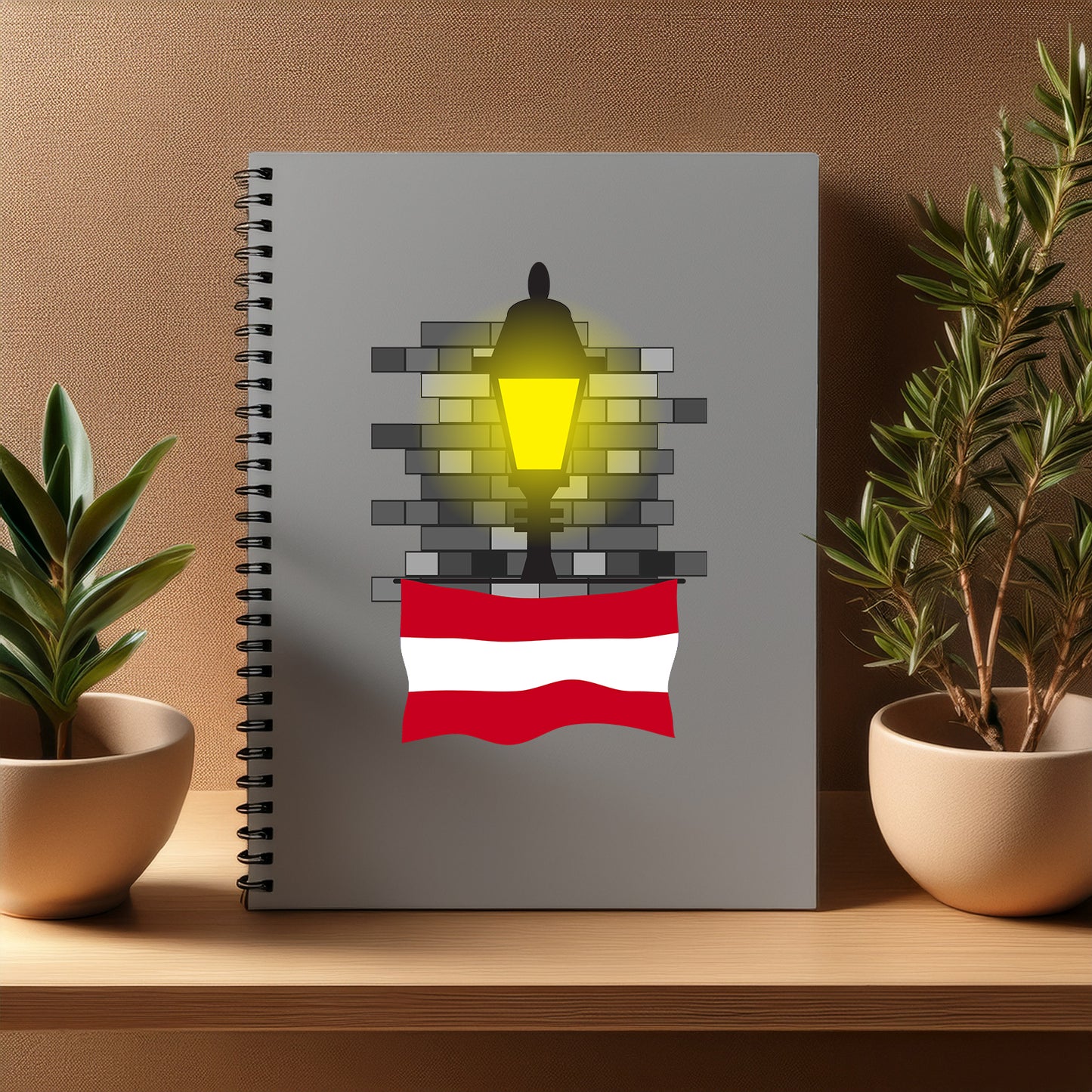 Austria  Street Lamp Bricks Notebook