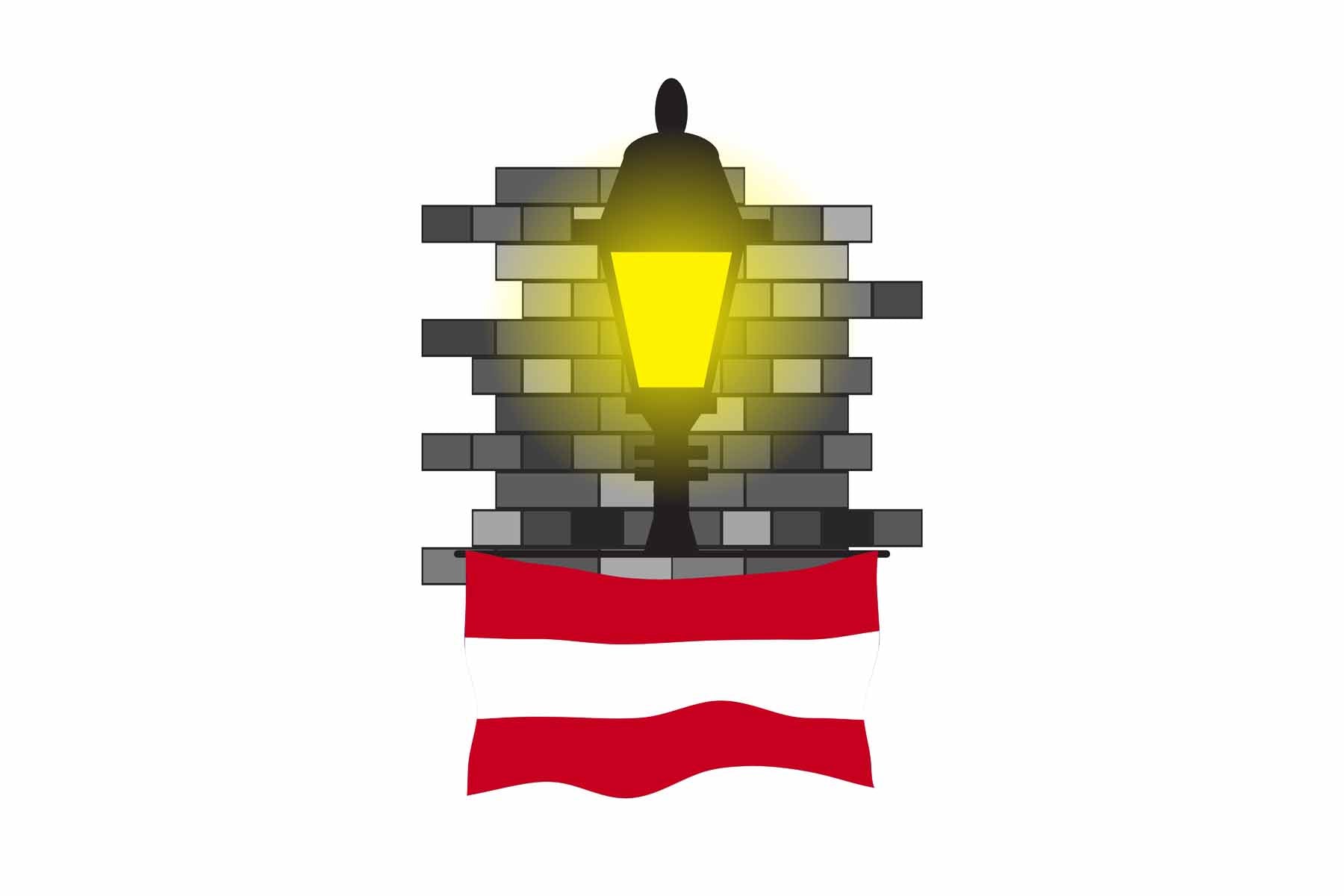 Austria Street Lamp Bricks Fridge Magnet