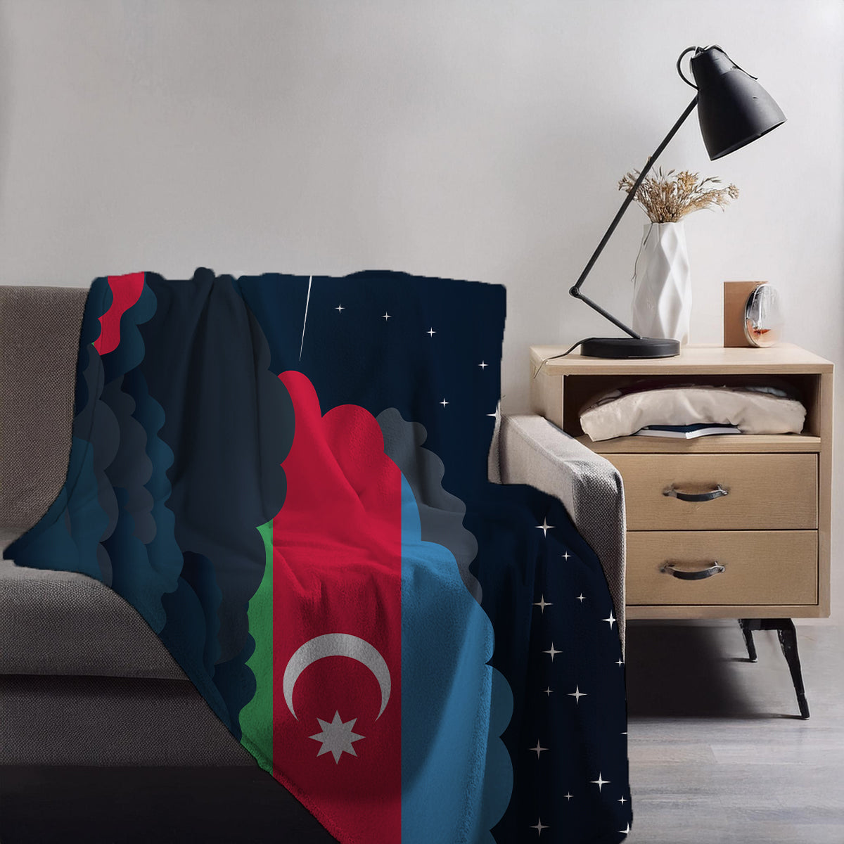 Azerbaijan Night Clouds Blankets & Throws | Premium Soft Blankets | City Posters Plus