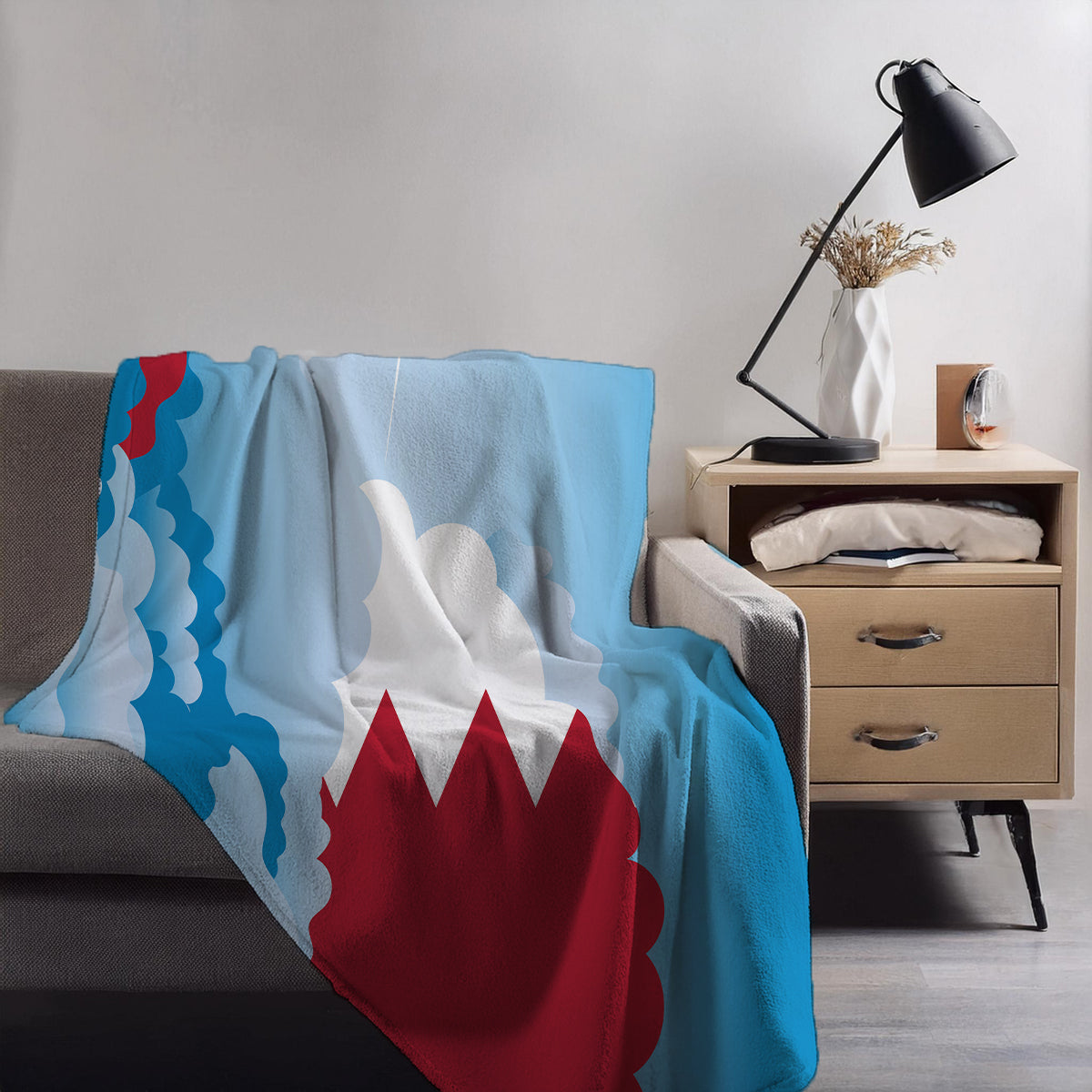Bahrain Day Clouds Blankets & Throws | Soft Premium Blankets | City Posters Plus