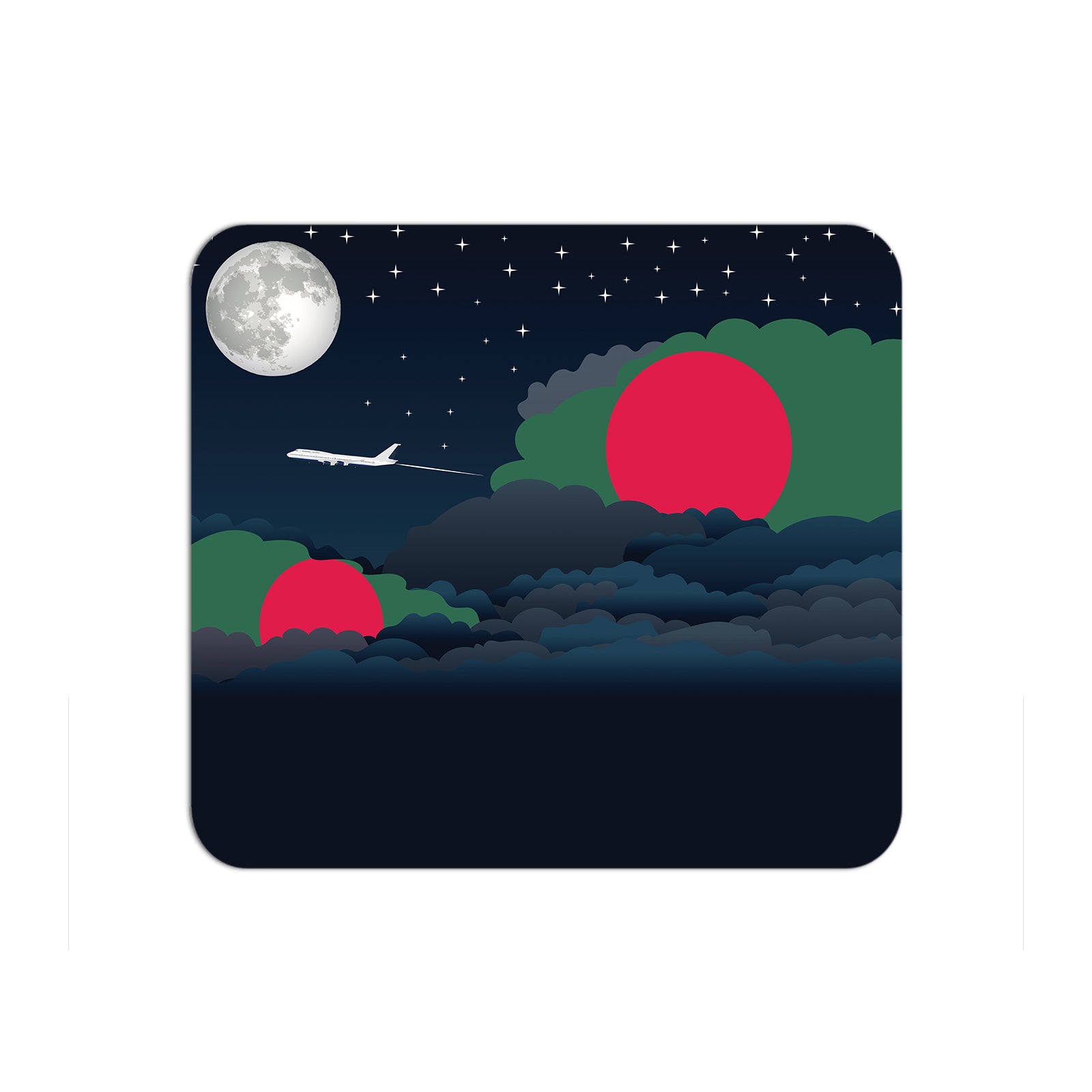 Bangladesh Airplane Airport Flight Night Clouds Mousepad 