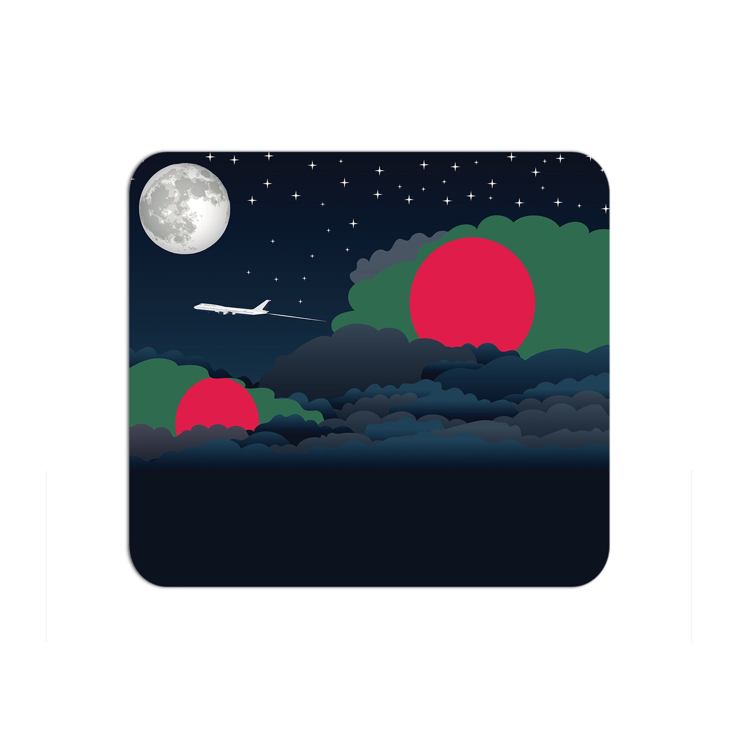Bangladesh Airplane Airport Flight Night Clouds Mousepad 