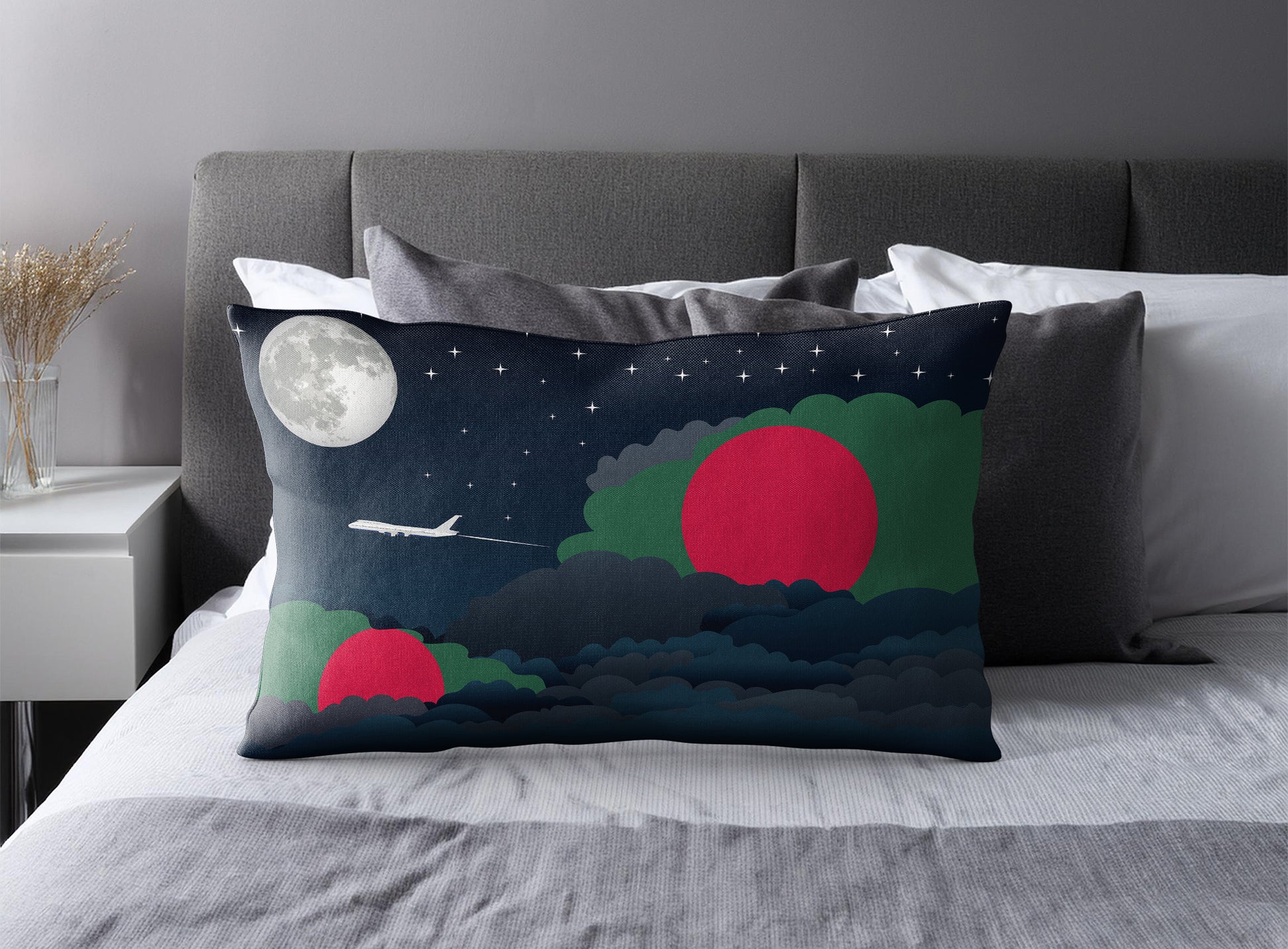 Bangladesh Night Clouds Pillow Case and Pillow Throw
