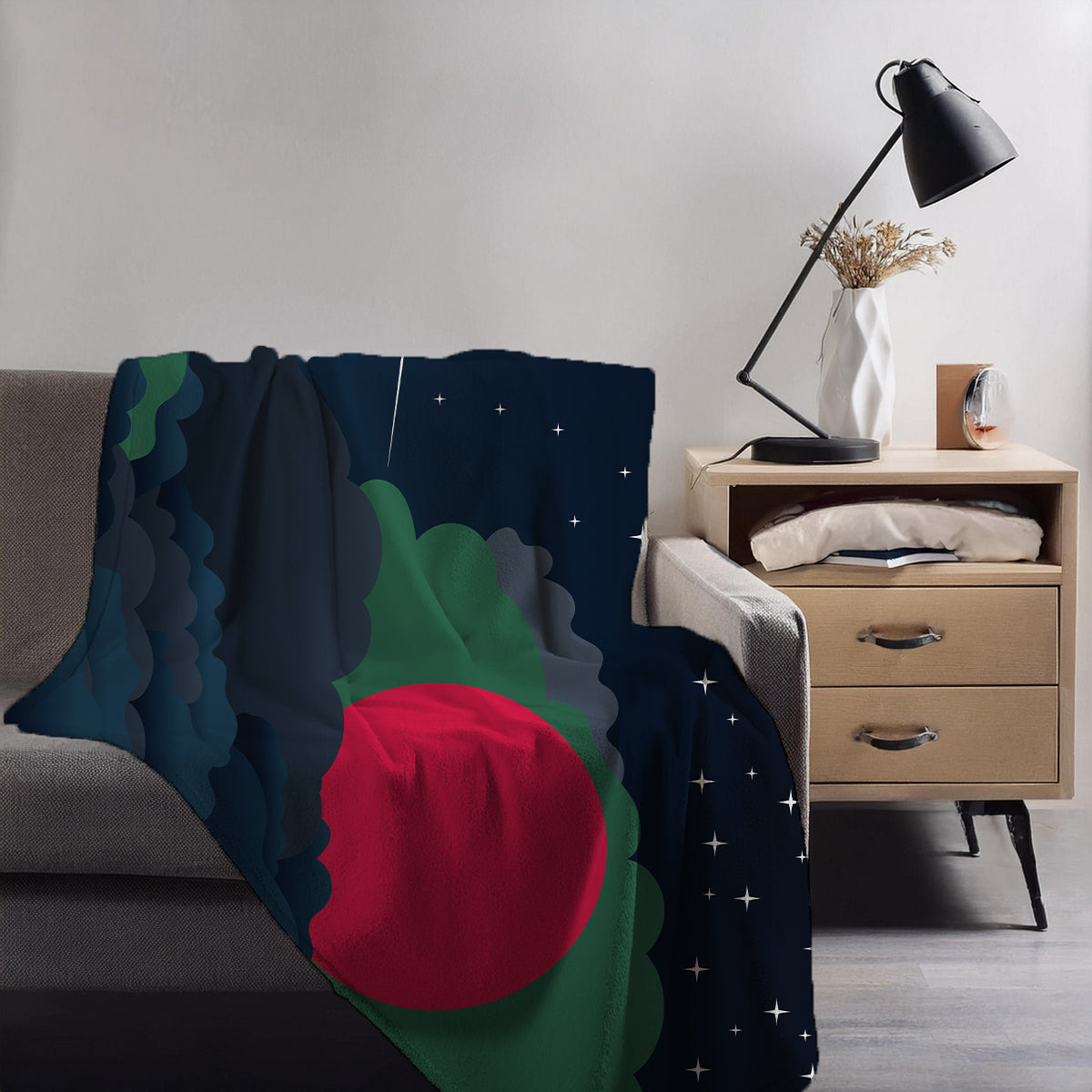 Bangladesh Night Clouds Blankets & Throws | Premium Soft Blankets | City Posters Plus