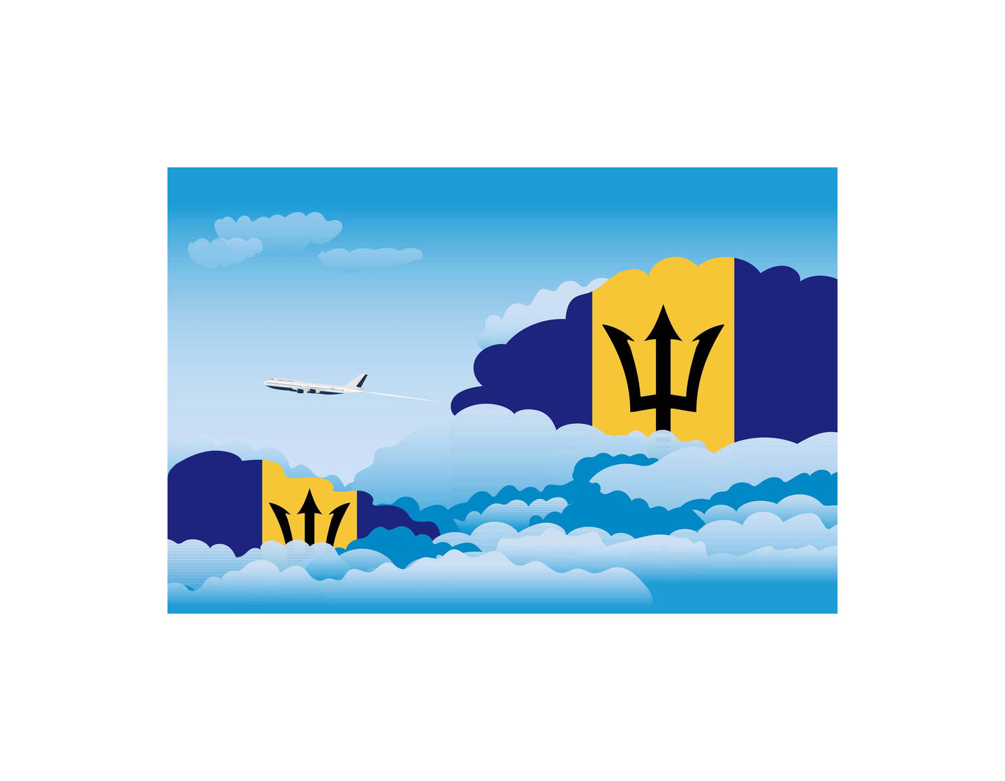 Barbados Day Clouds Blankets & Throws | Soft Premium Blankets | City Posters Plus