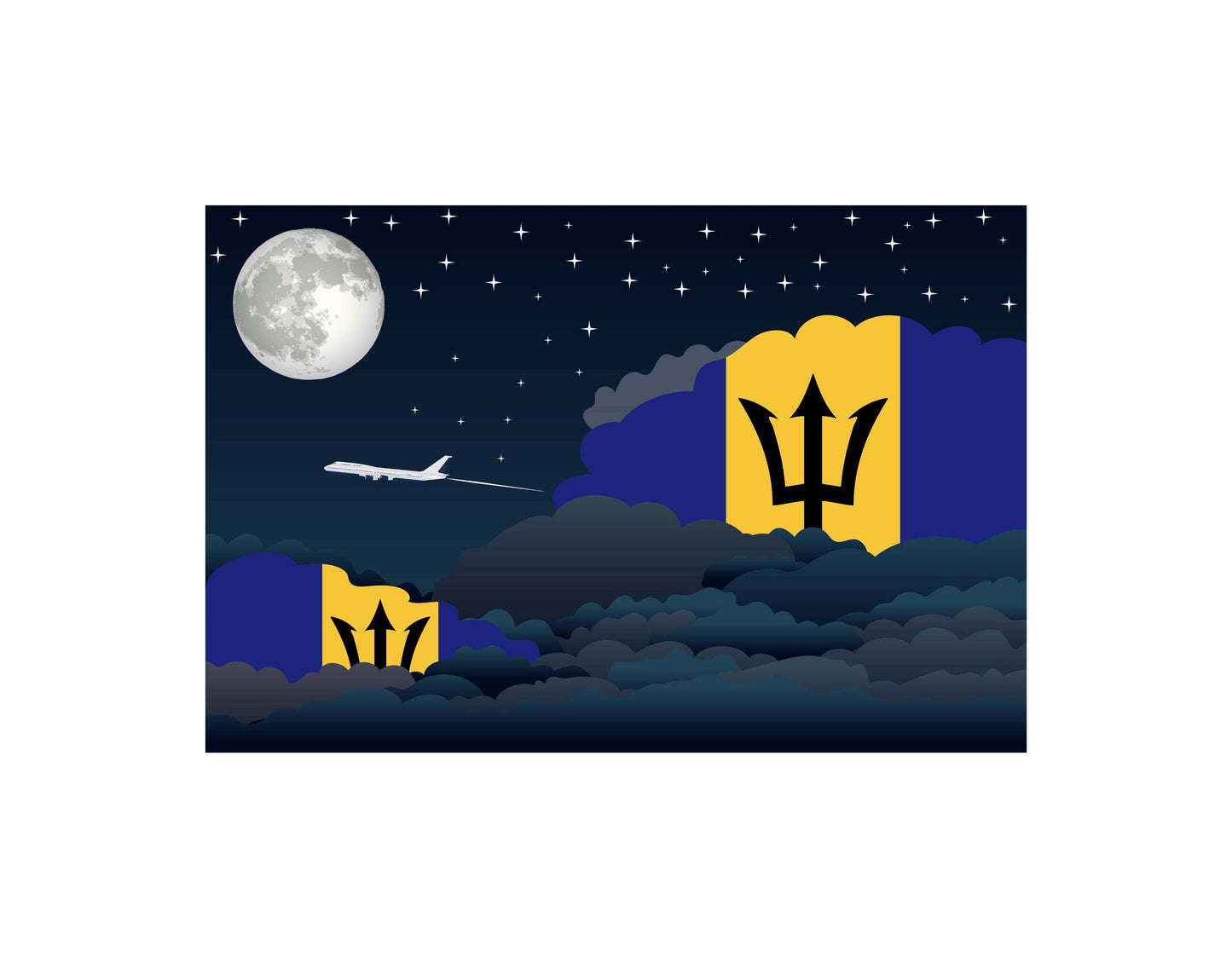 Barbados Night Clouds Blankets & Throws | Premium Soft Blankets | City Posters Plus