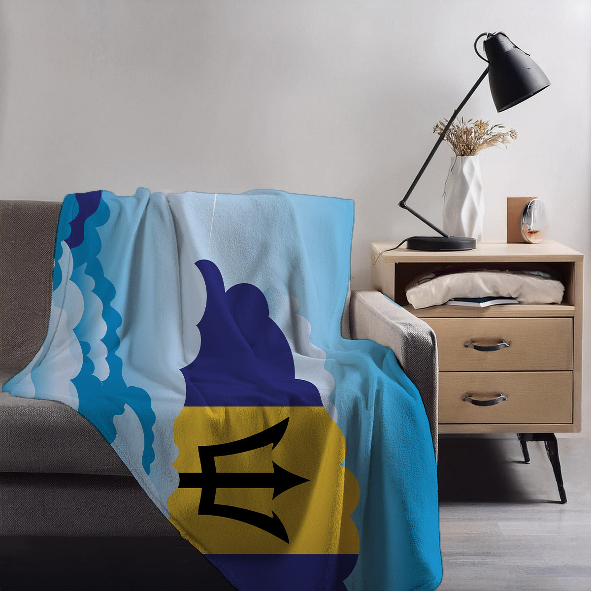 Barbados Day Clouds Blankets & Throws | Soft Premium Blankets | City Posters Plus