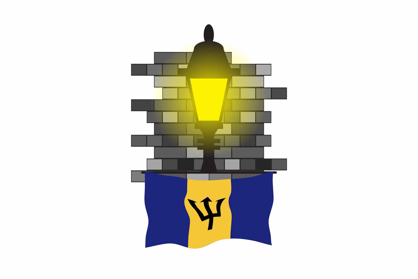 Barbados Street Lamp Bricks Fridge Magnet
