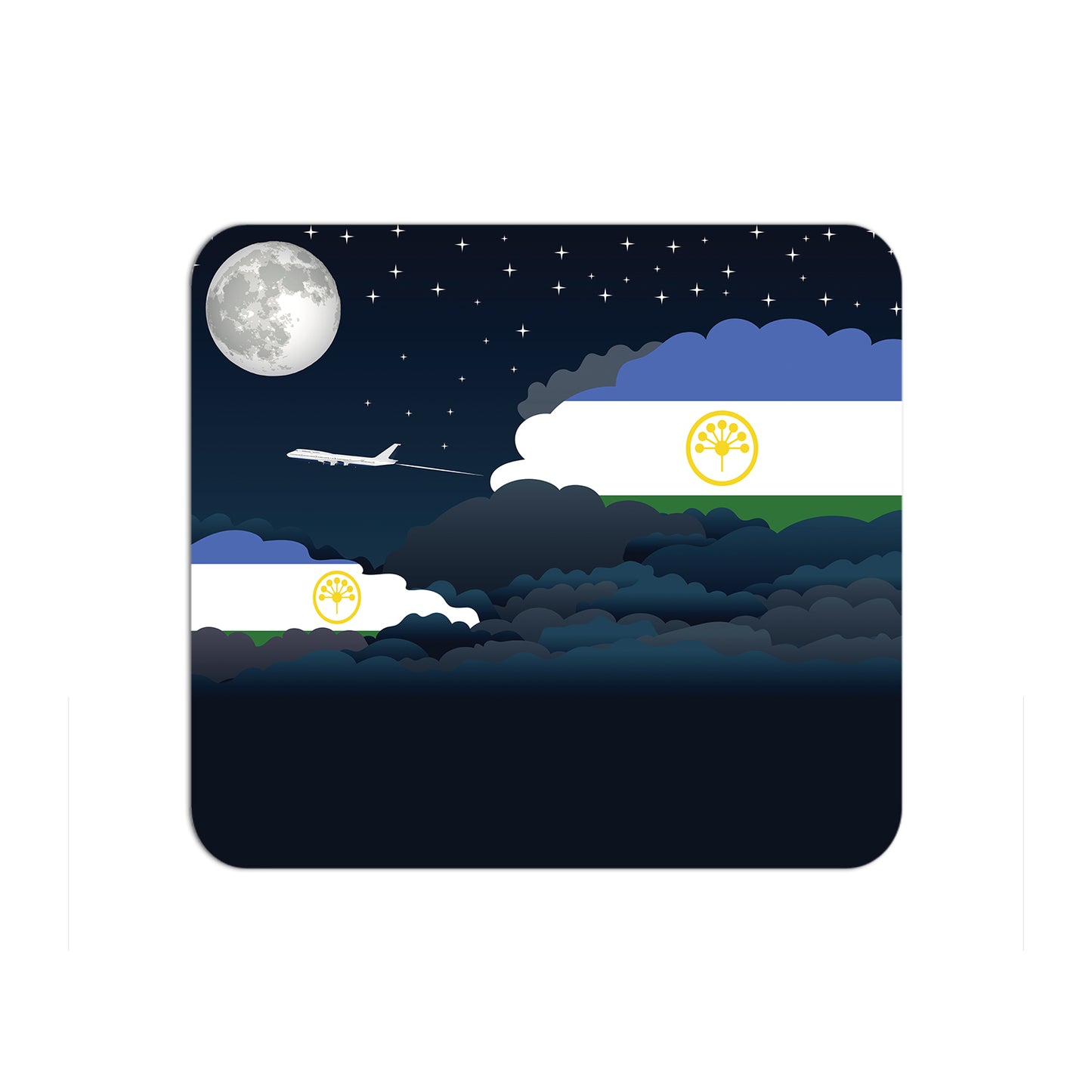 Bashkortostan Airplane Airport Flight Night Clouds Mousepad 