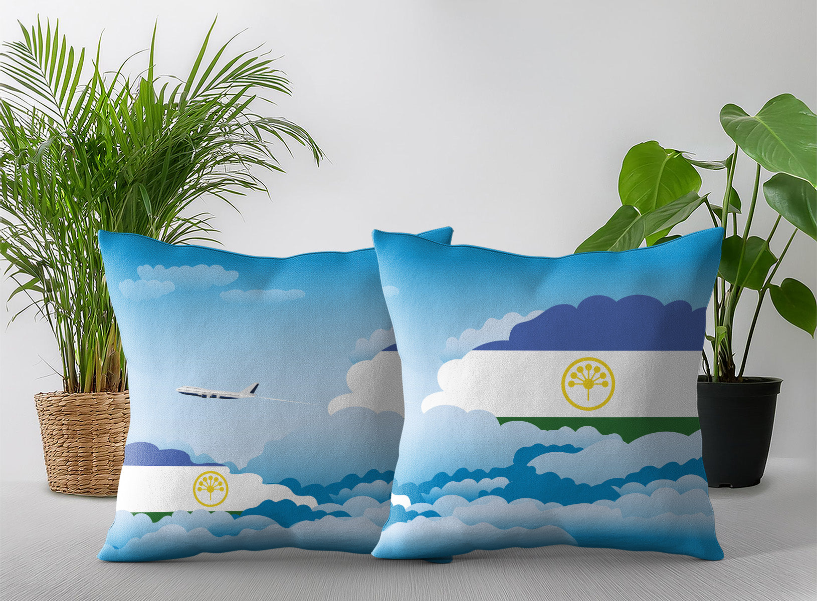 Bashkortostan World Airplane Day Clouds Square & Rectangle Pillow Cases | Aviation Decorative Pillow Covers
