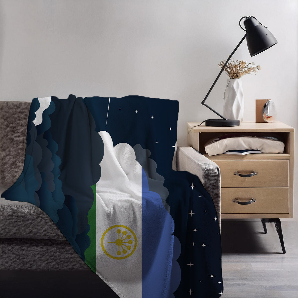 Bashkortostan Night Clouds Blankets & Throws | Premium Soft Blankets | City Posters Plus