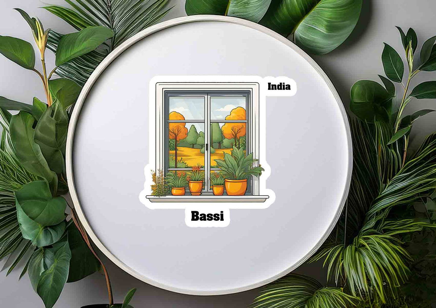 Bassi Home Plants Pots Window Fridge Magnet