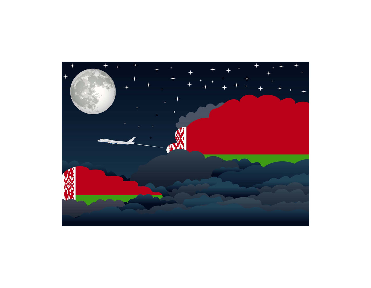 Belarus Night Clouds Blankets & Throws | Premium Soft Blankets | City Posters Plus