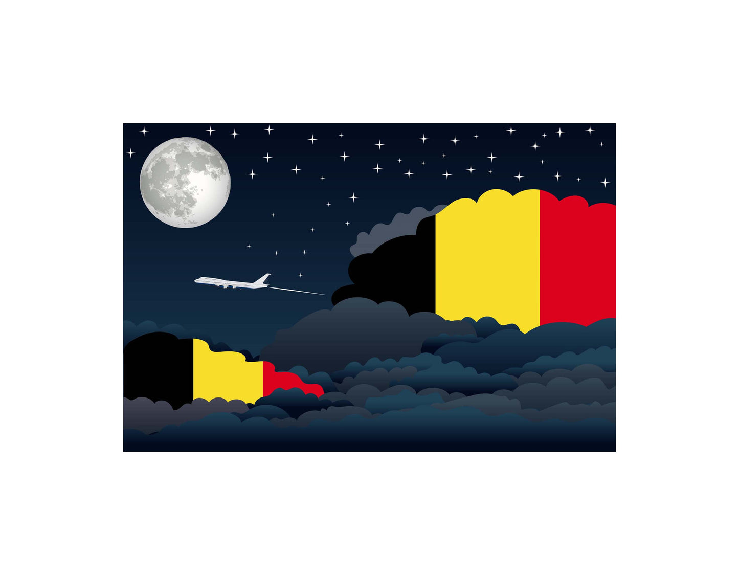 Belgium Night Clouds Blankets & Throws | Premium Soft Blankets | City Posters Plus